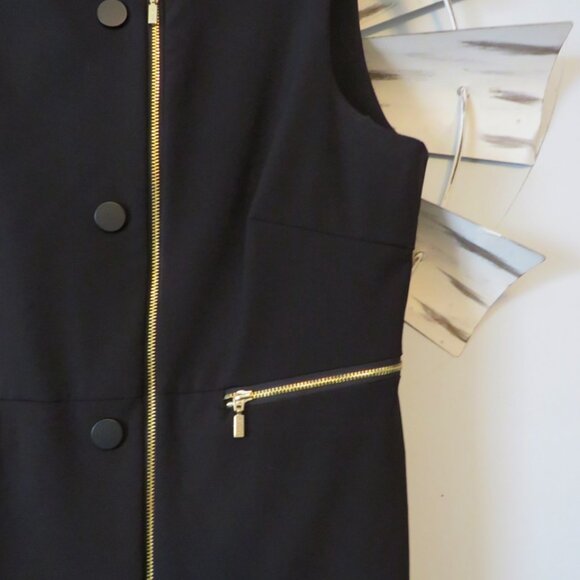 Calvin Klein Black Dress with Gold Hardware Accent Size 6 - Picture 3 of 8